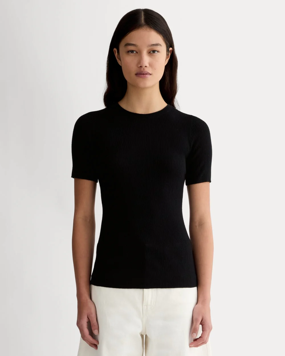 The Sweater Tee in Ultrasoft Merino | Black