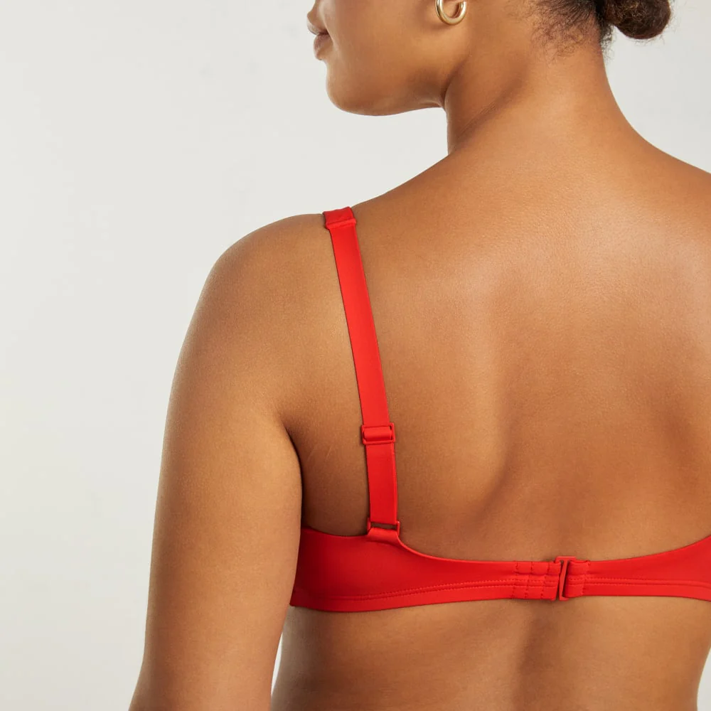 The Square-Neck Bikini Top | Bright Red