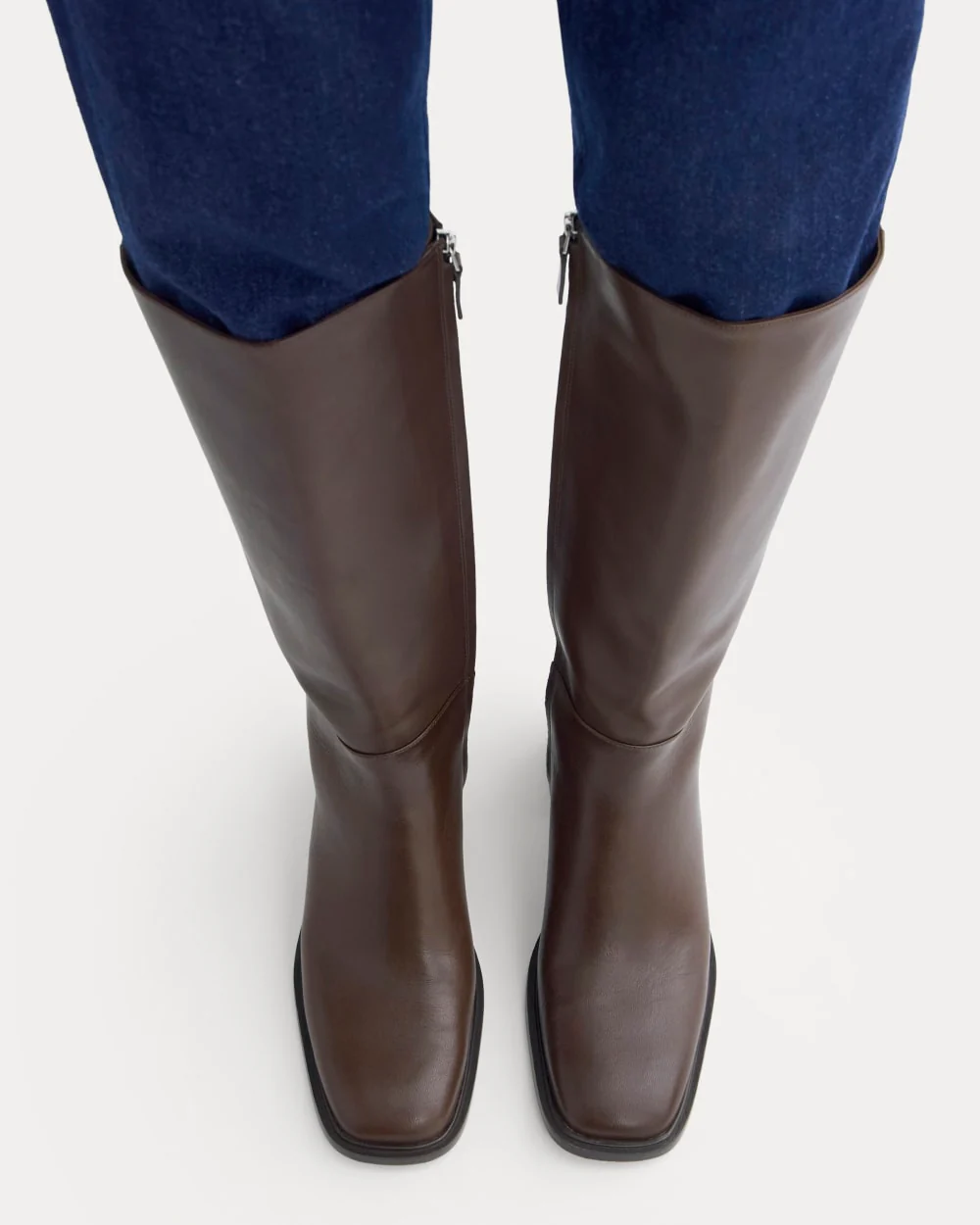Leather Knee-High City Boot | Deep Brown