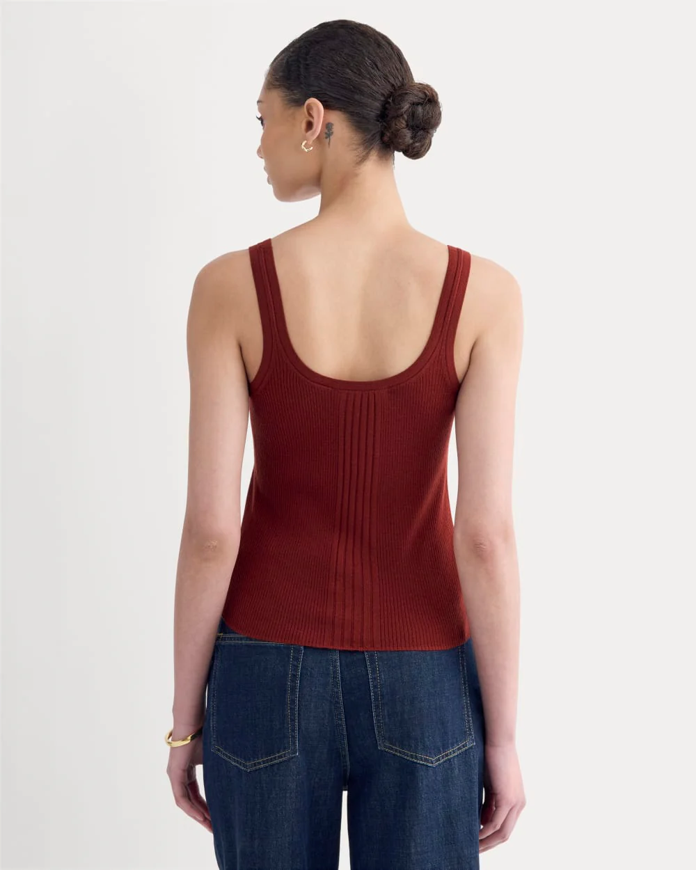 The Light Ribbed Cami in Ultrasoft Merino | Merlot