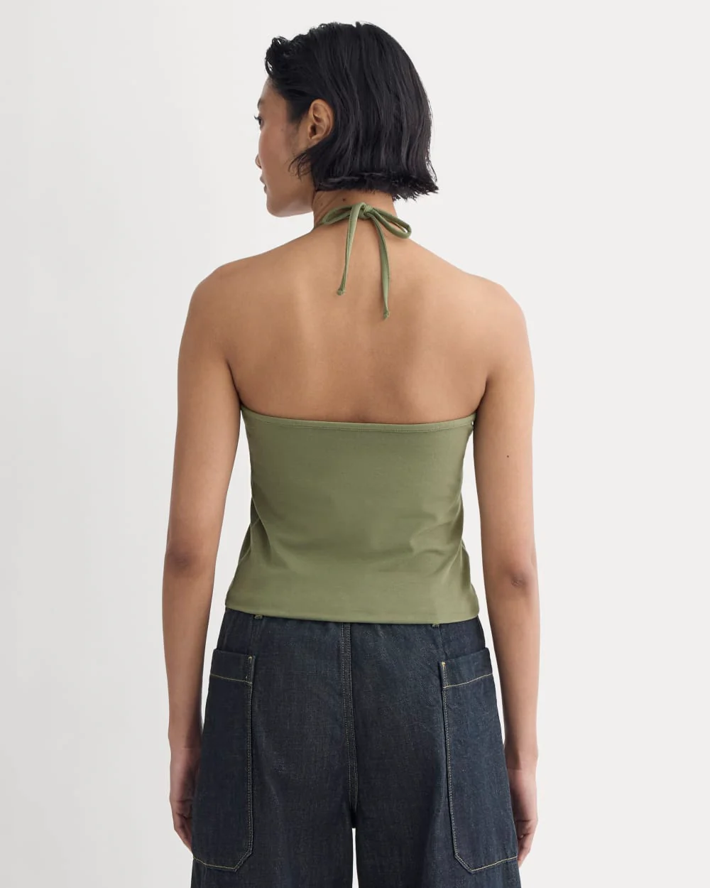 The Form Halter Top | Lichen Green