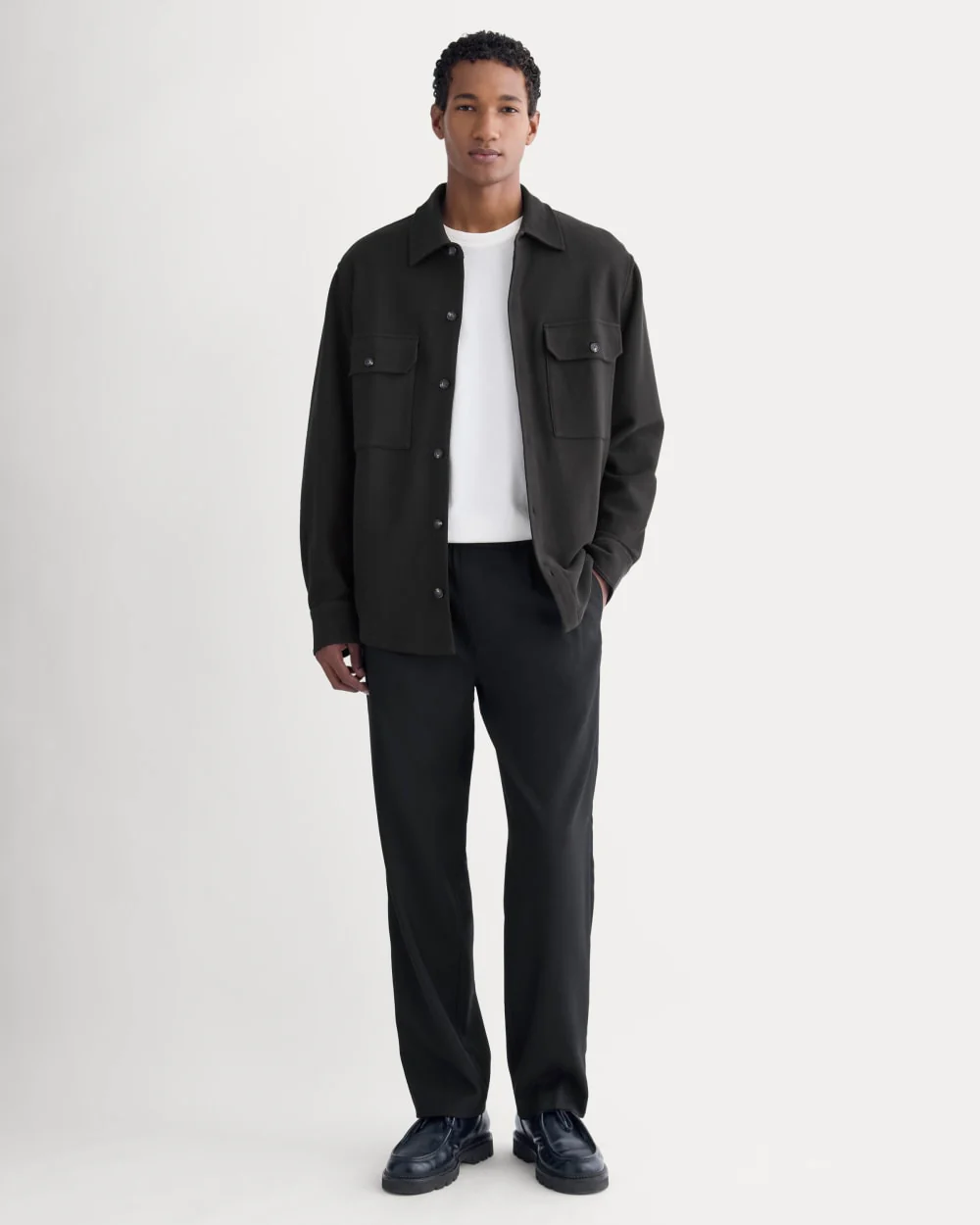 Relaxed Knit Utility Shirt | Black