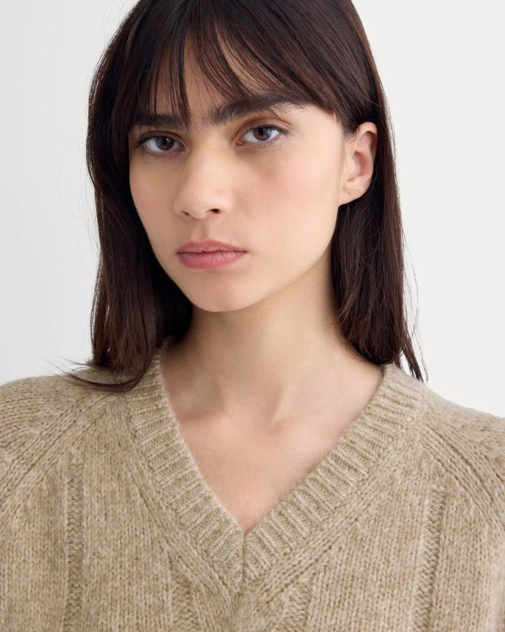 Cloud Cable V-Neck Sweater | Heathered Oatmeal