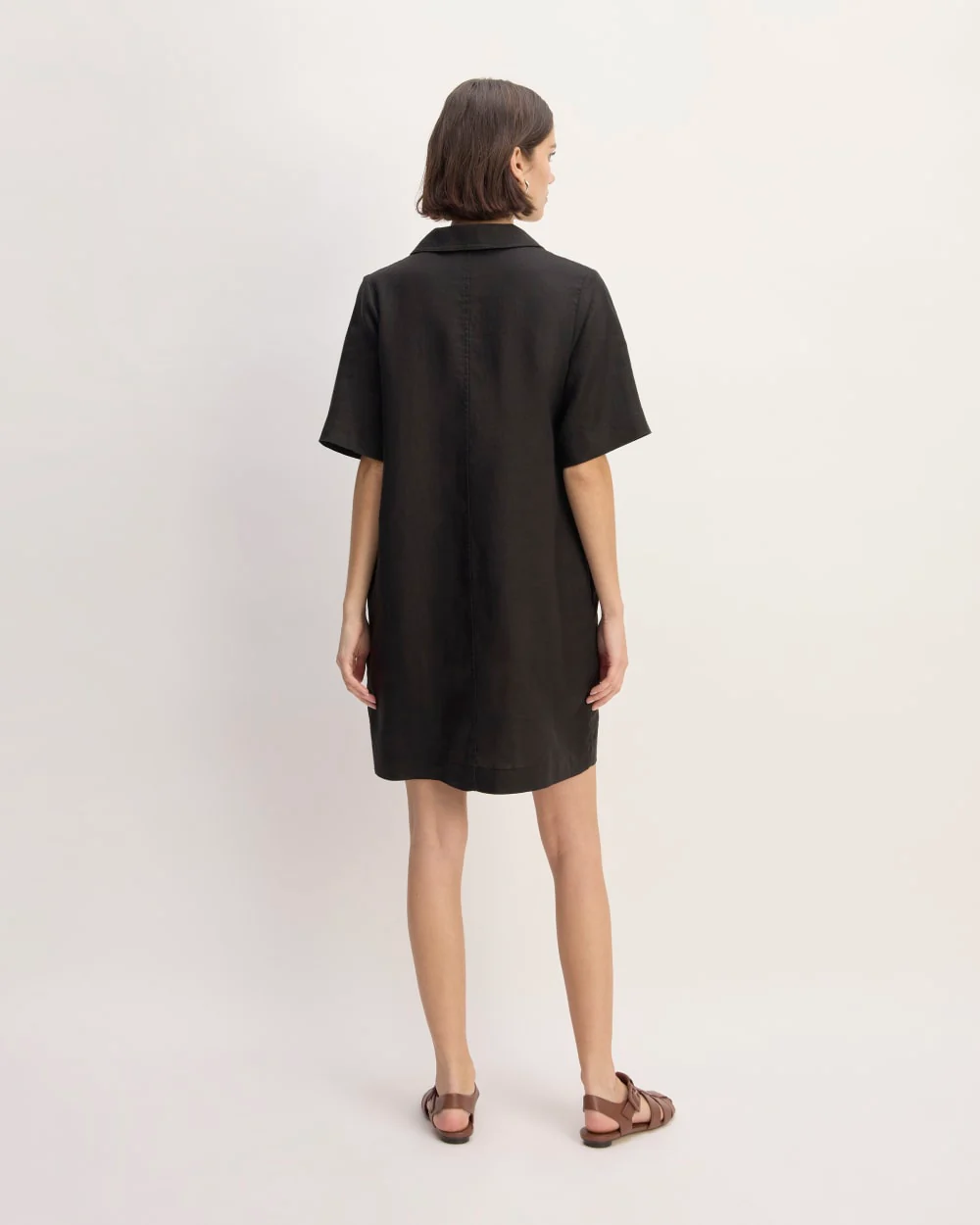 The Shirtdress in Linen | Black