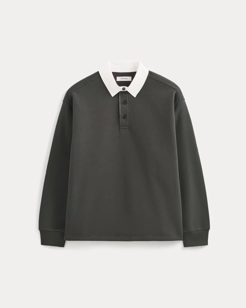 Luxe Fleece Rugby Polo | Washed Black