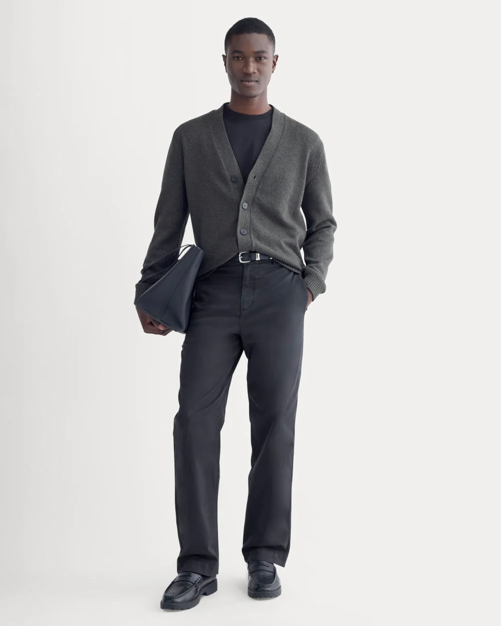 The Classic Cardigan in Everyday Cotton | Heathered Soot