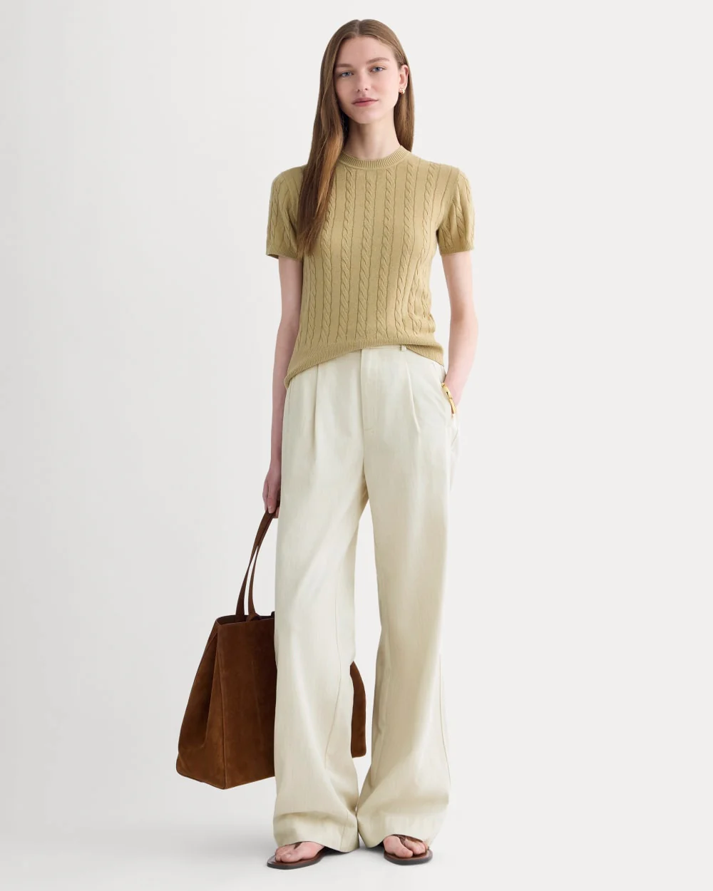 The Cable Crew in Cotton Cashmere | Classic Khaki