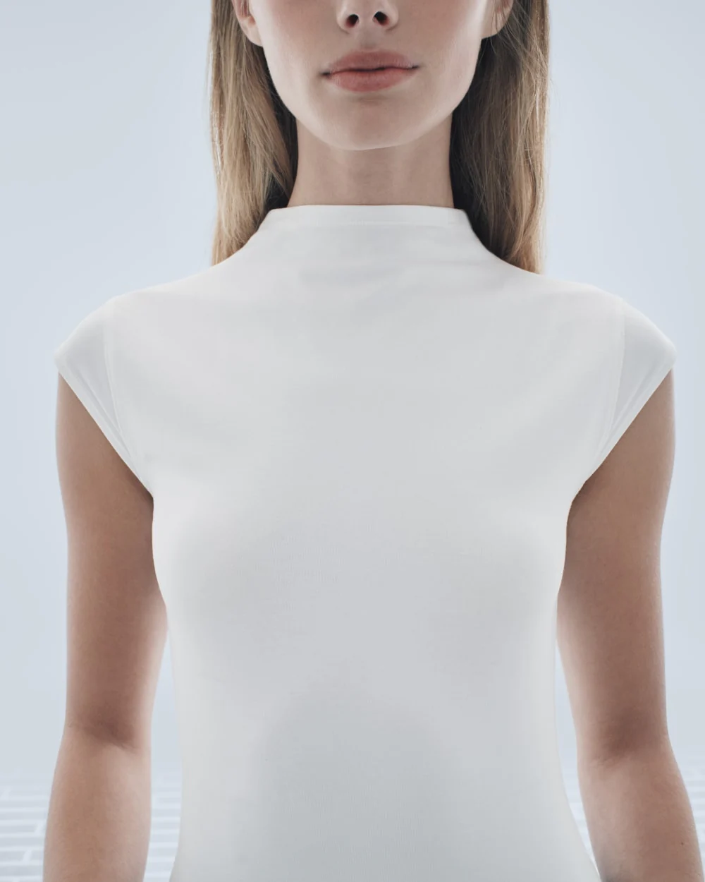 The Form Funnel-Neck Bodysuit | White