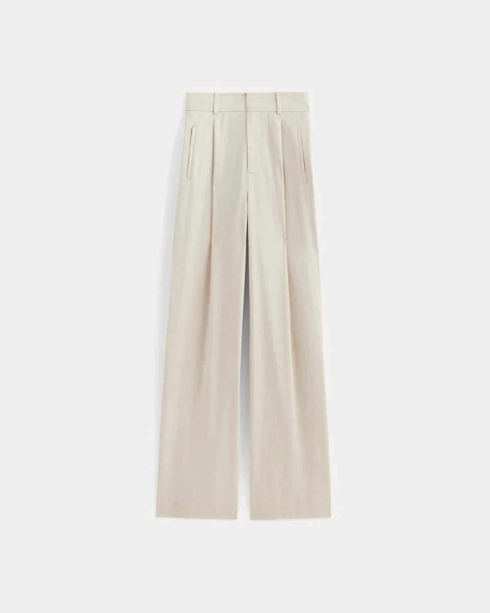 The Draper Pleated Pant in Buttersmooth | Heathered Oat | 32 Inseam