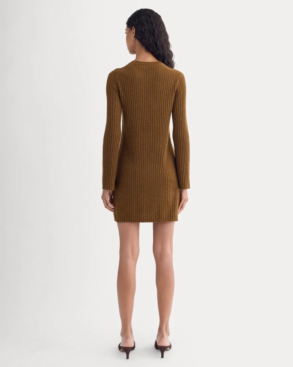 Cashmere Long-Sleeve Mini Dress | Heathered Toffee