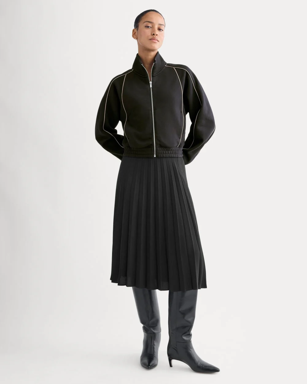 Luxe Fleece Track Jacket | Black