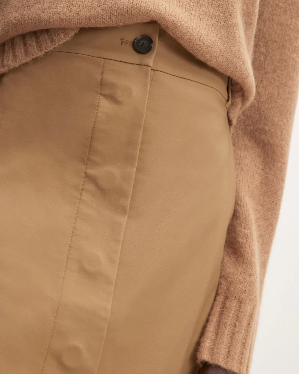 The Structured Cotton A-Line Skirt | Toasted Coconut