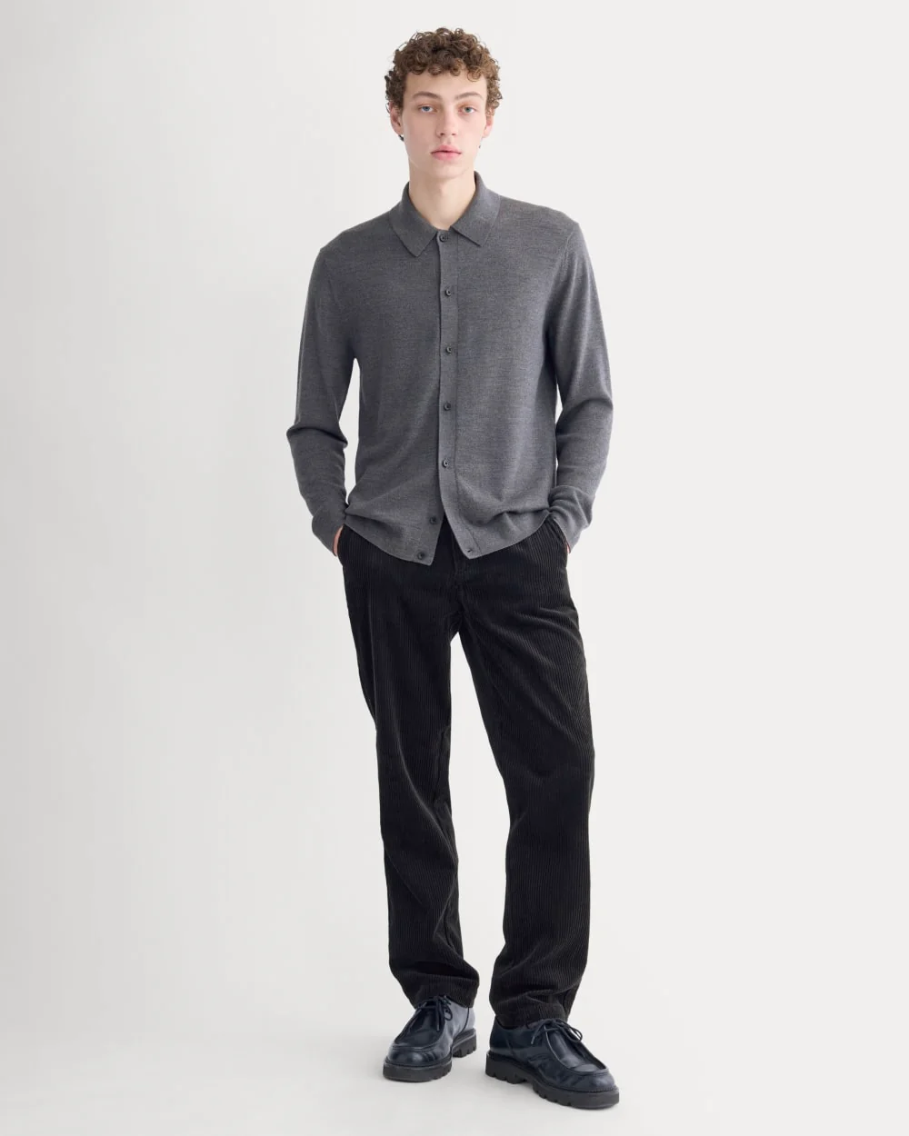 Ultrasoft Button-Down Sweater | Heather Mid Charcoal