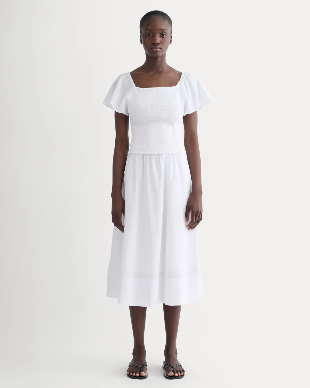 The Gauze Smocked Top | White