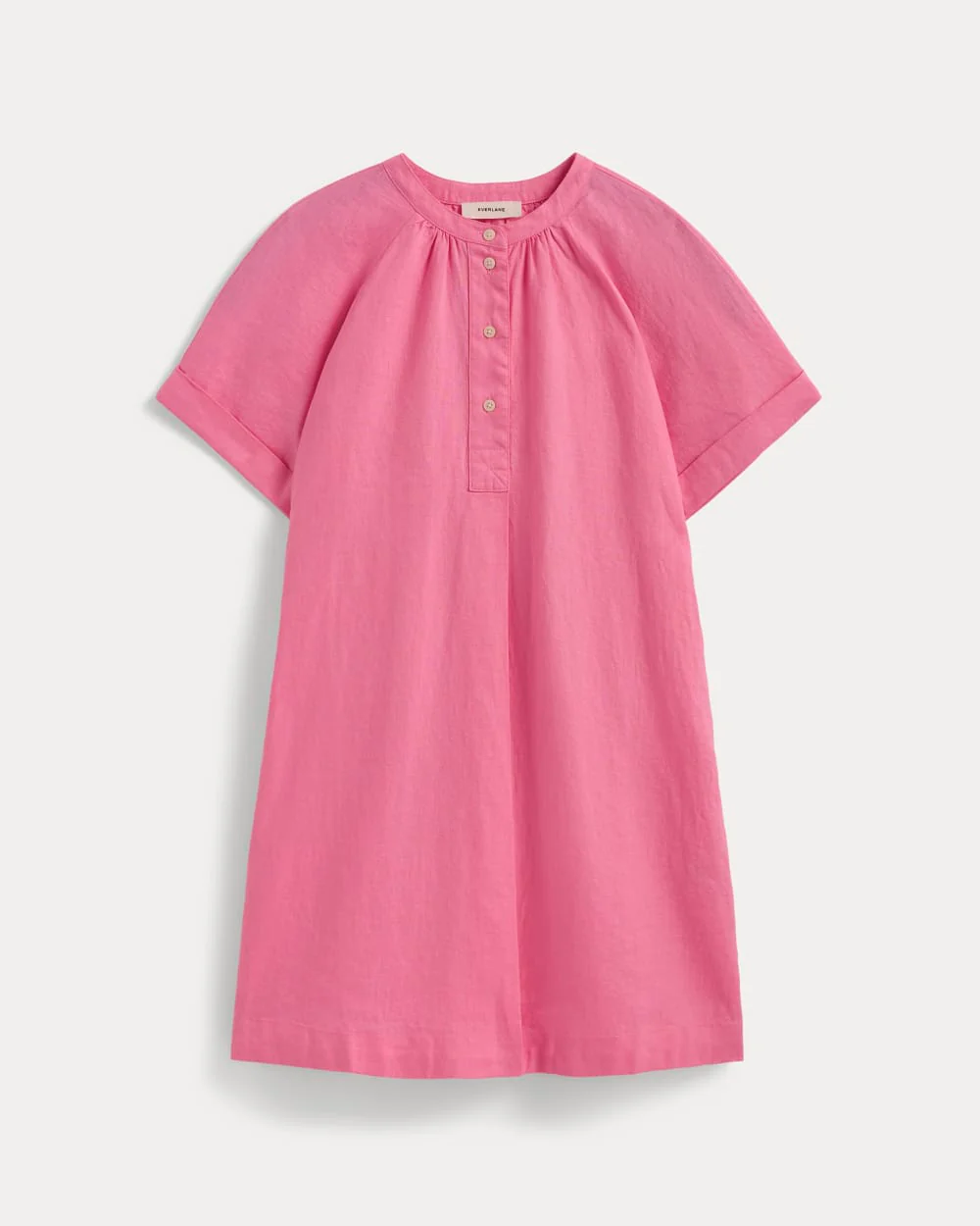 The Popover Dress in Linen | Deep Pink