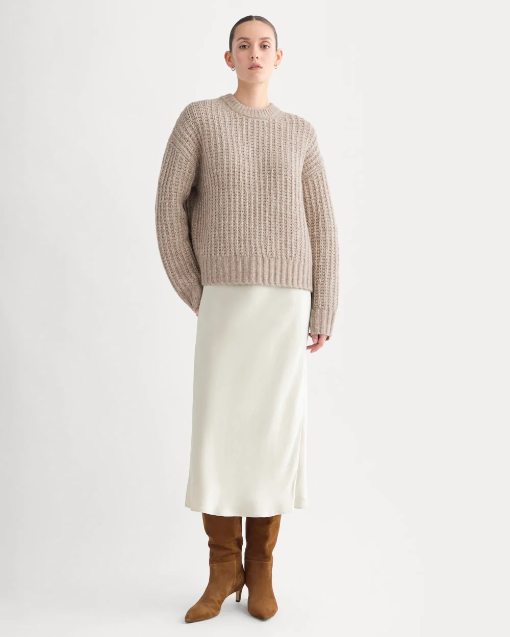 Waffle Sweater in Cloud | Heathered Oatmeal