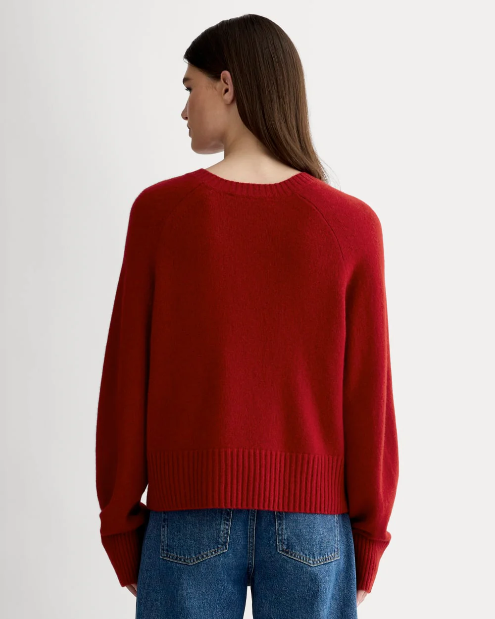 The Boxy Crew in Cashmere | Berry Red