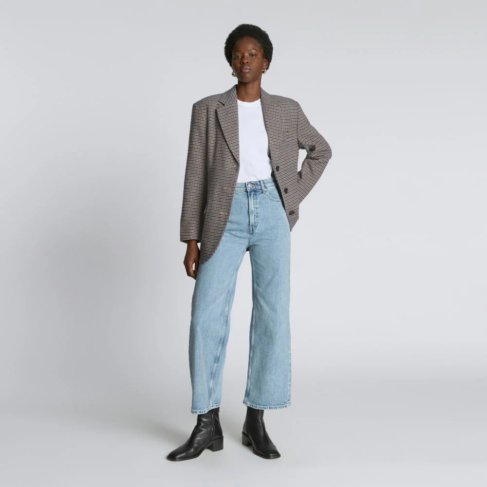 The ReWool® ’80s Blazer | Blue / Brown Houndstooth