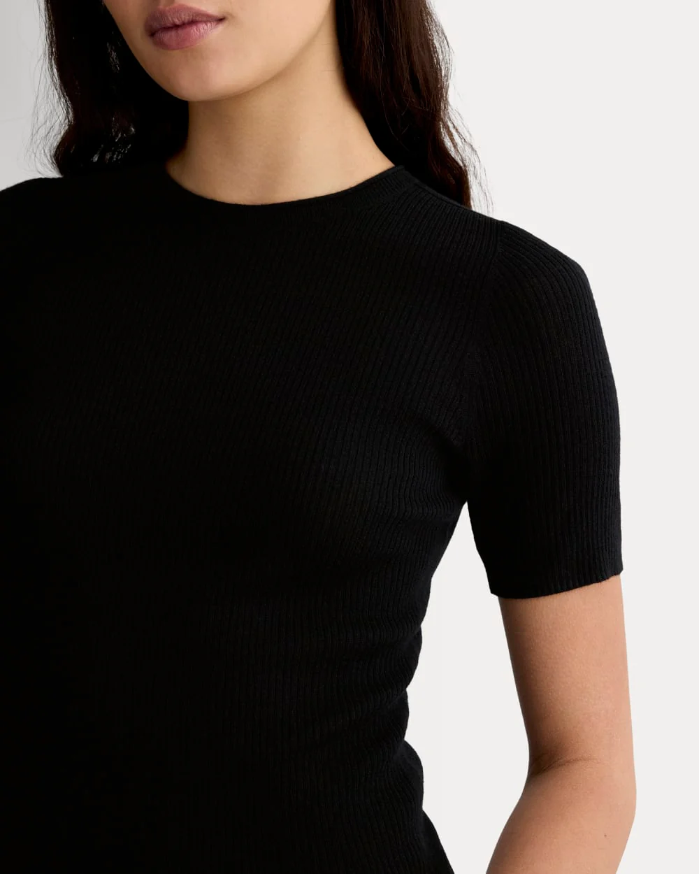 The Sweater Tee in Ultrasoft Merino | Black