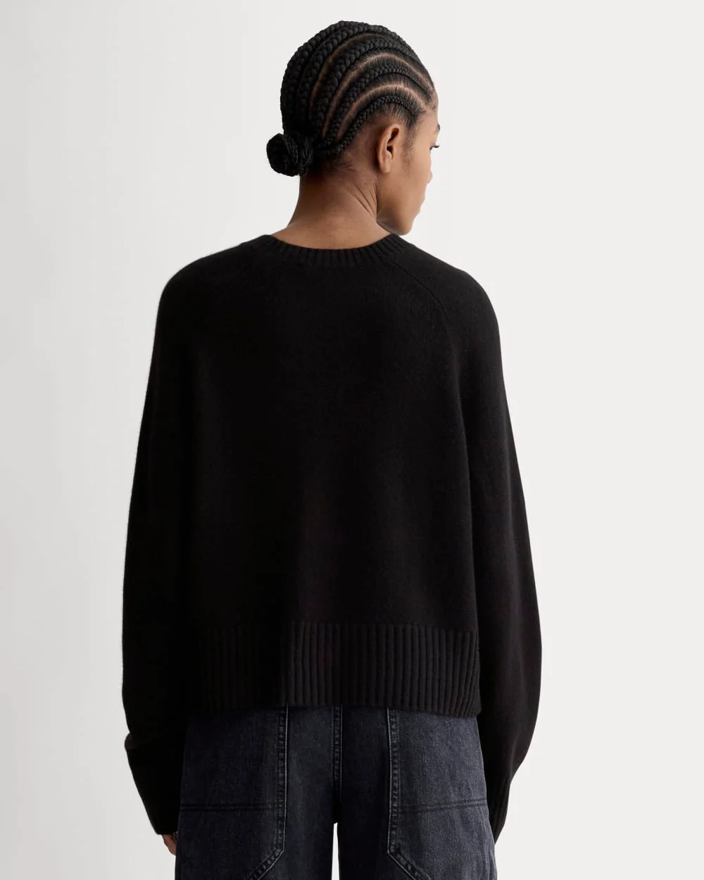 The Boxy Crew in Cashmere | Black