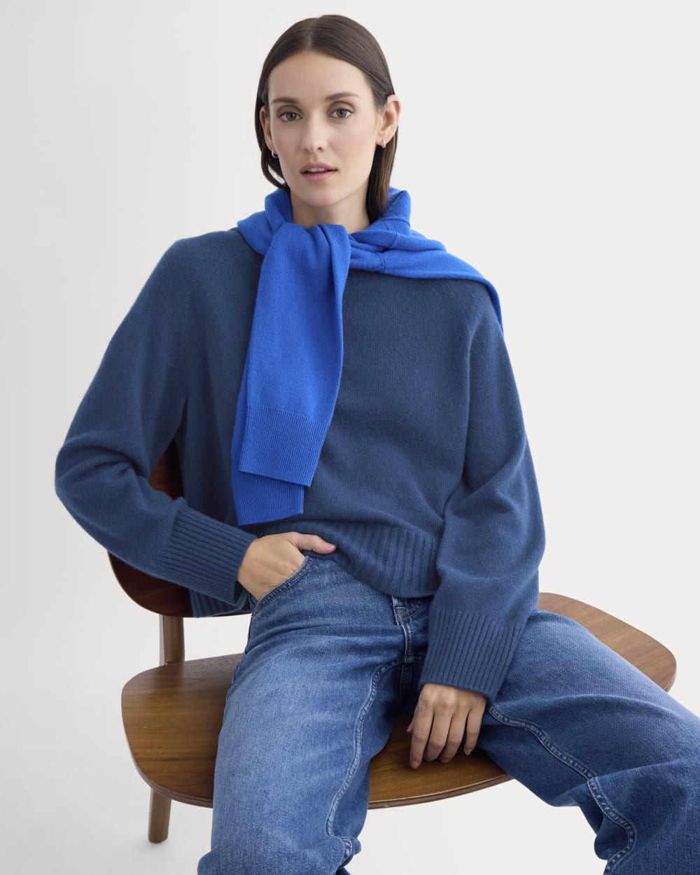 The Boxy Crew in Cashmere | Deep Lazuli Blue