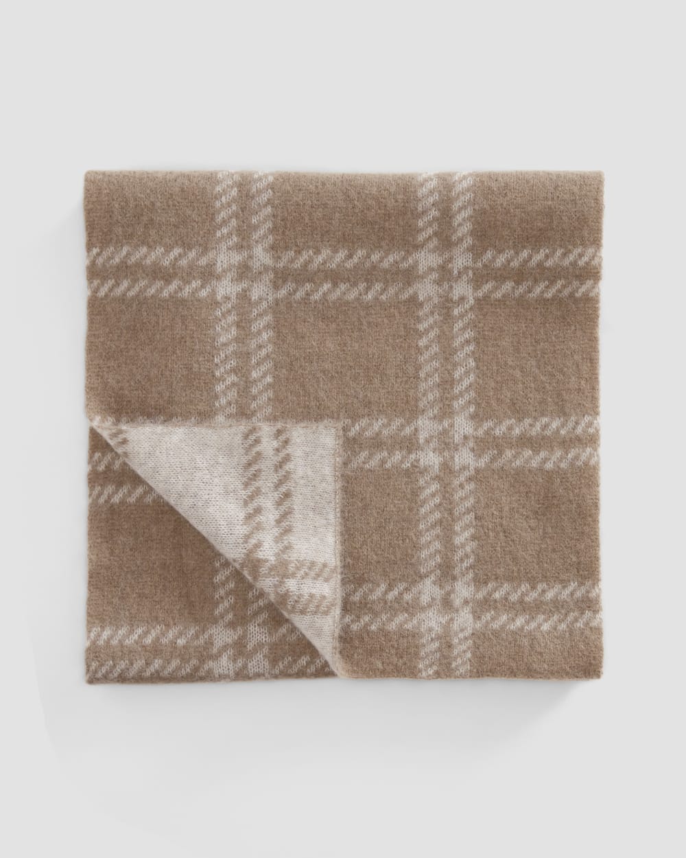 The Alpaca Patterned Scarf | Wheat / Lightest Taupe