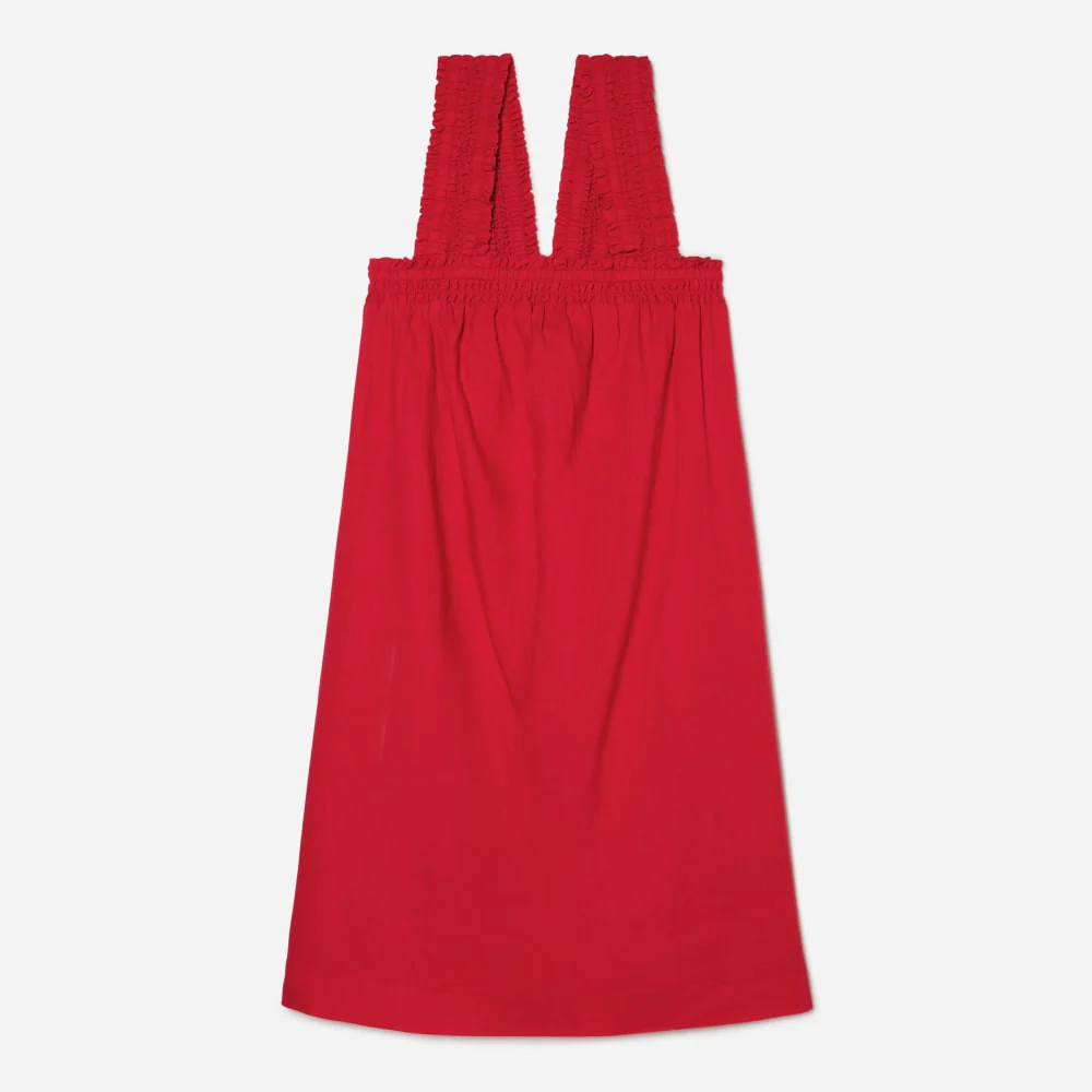 The Smocked Linen Dress | Goji Berry