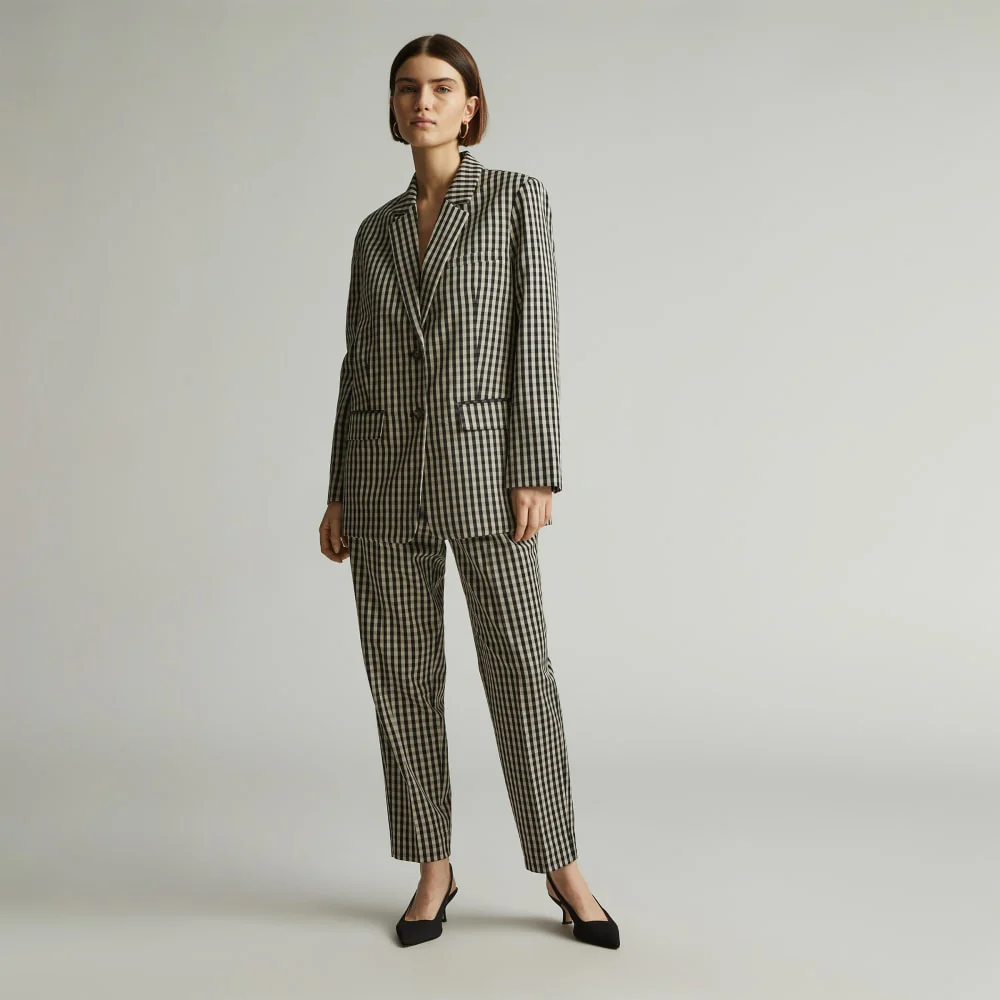 The Oversized Blazer in Buttersmooth | Khaki / Black