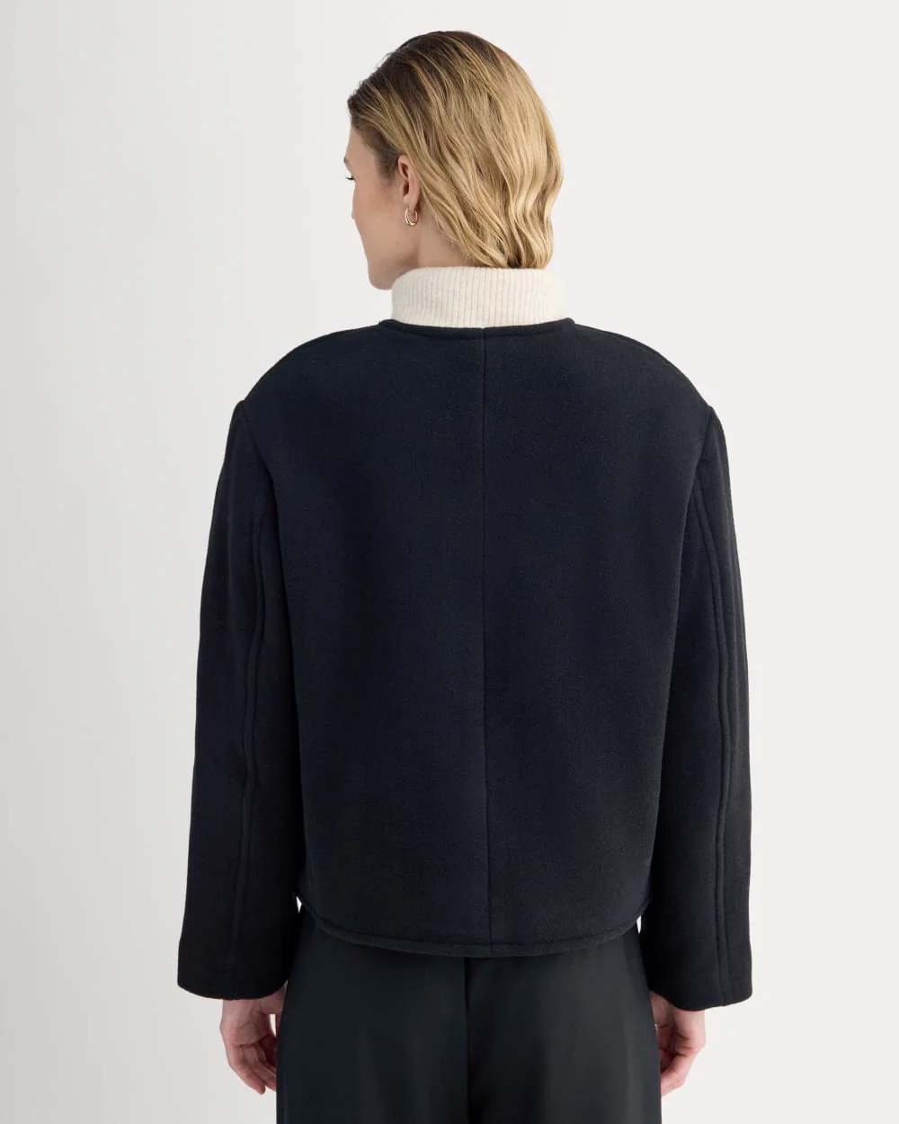 The Cocoon Coat in Wool | Black