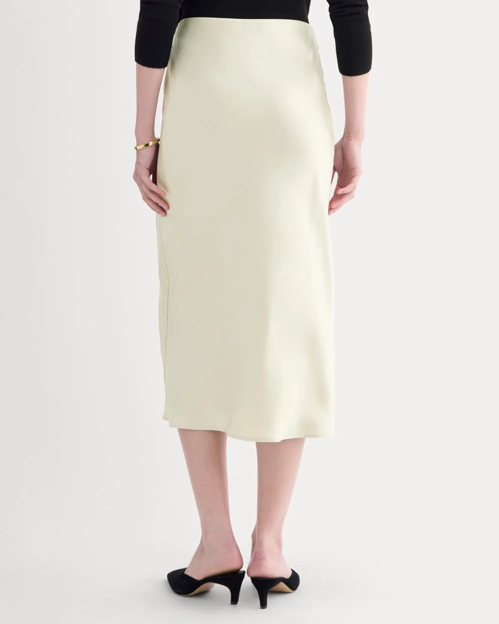 Slip Skirt in Silk Charmeuse | Bone