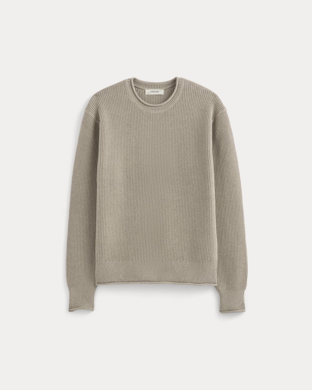Waffle Rollneck Crew in Everyday Cotton | Heathered Oatmeal