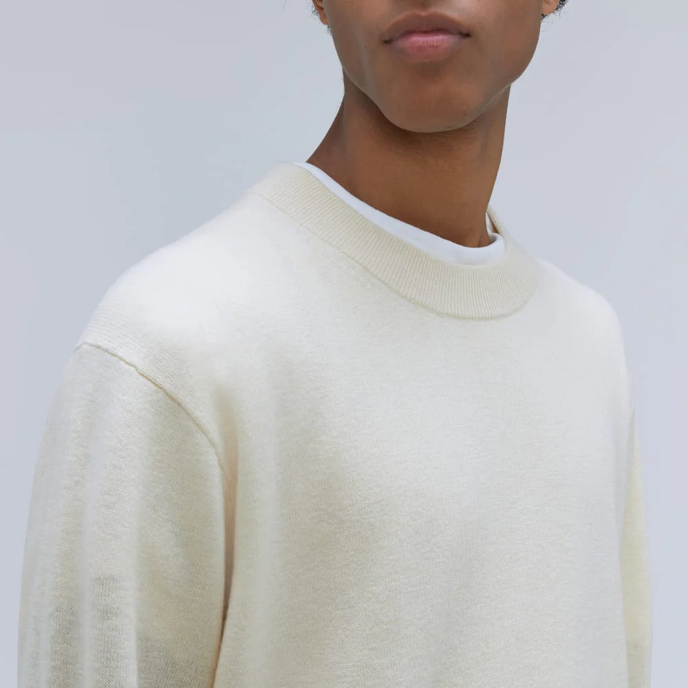 The Merino-Blend Crewneck Sweater | Off White