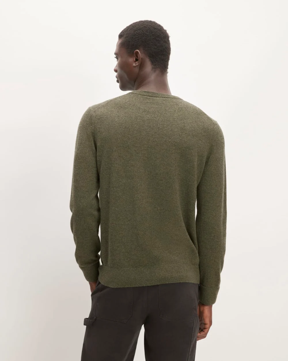 The Grade-A Cashmere Crew | Heathered Army Green