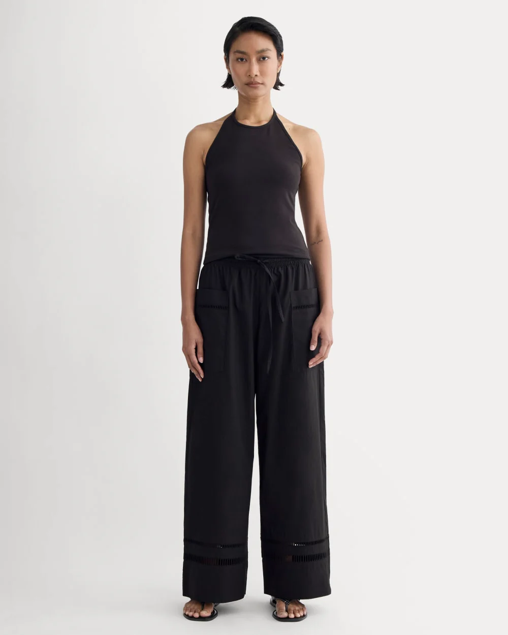 The Lace Trim Pant | Black