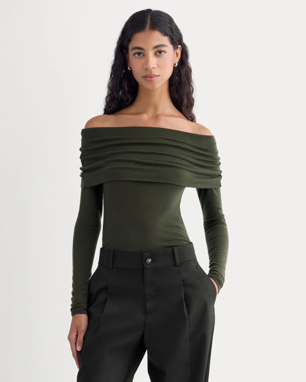 The Off-the-Shoulder Top in Butterluxe | Dark Green