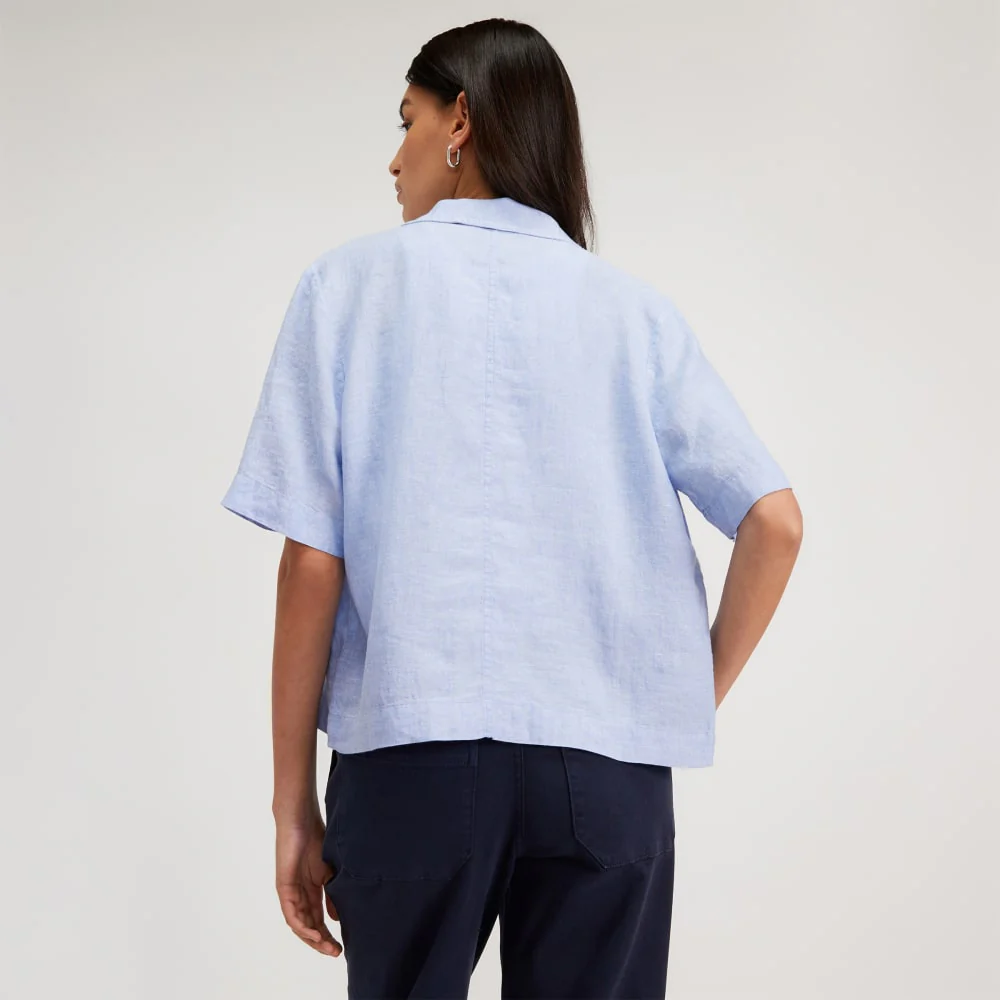 The Linen Workwear Shirt | Light Blue