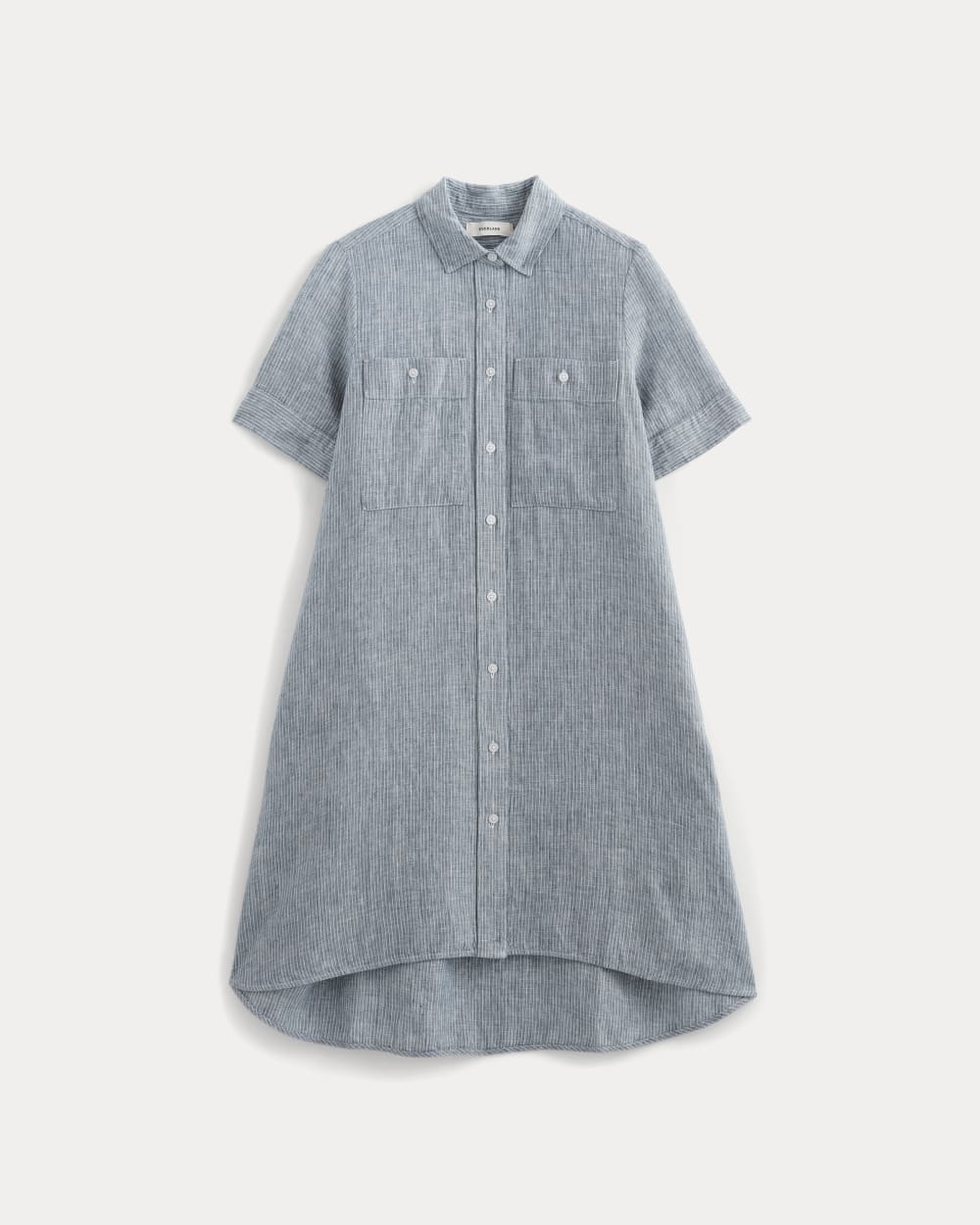 The Daytripper Dress in Linen | White / Blue