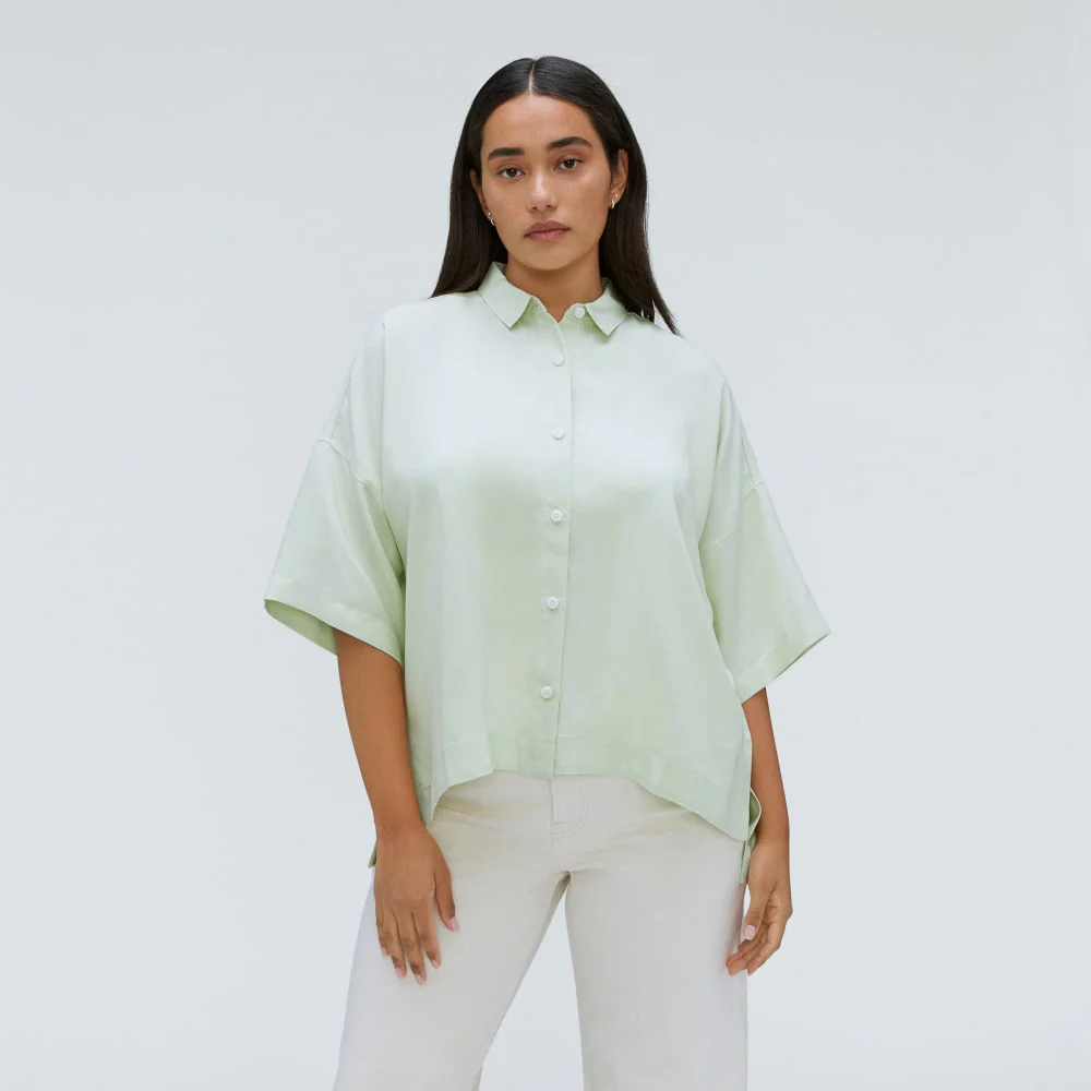 The Drapey Square Shirt | Seafoam Green
