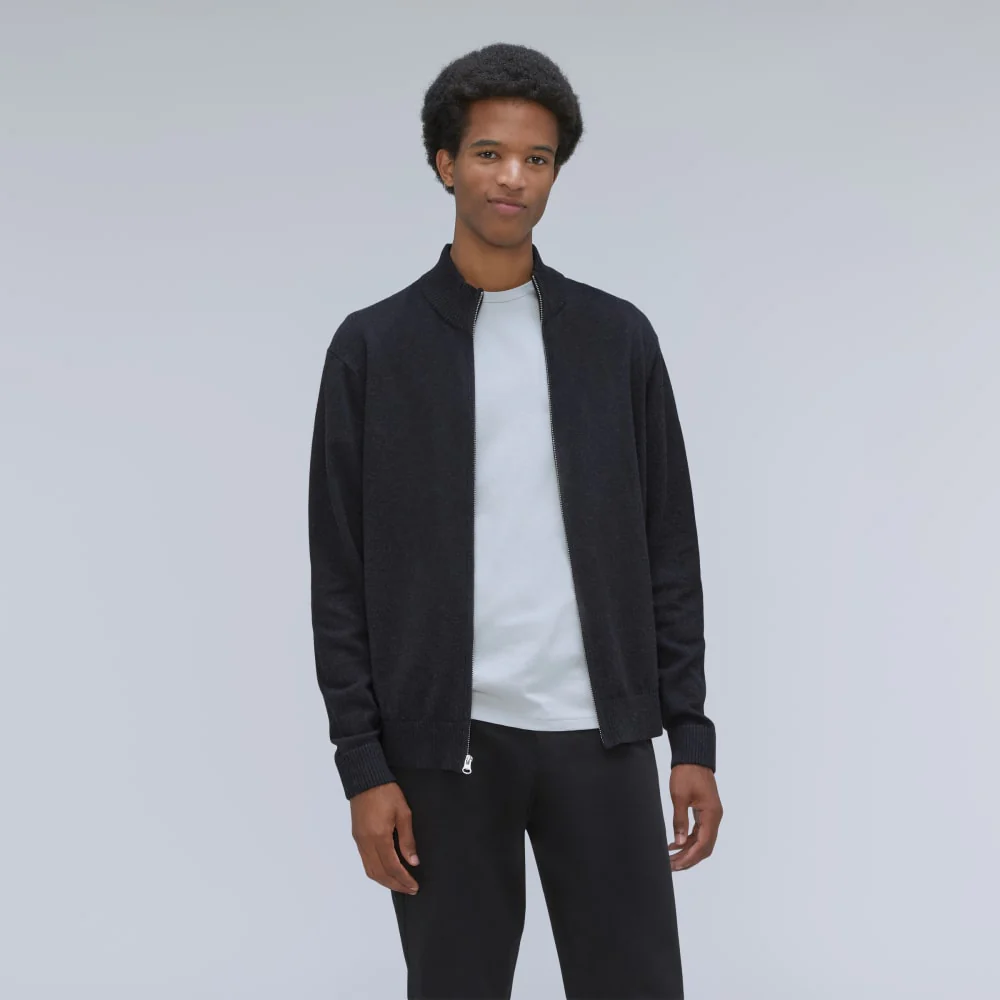 The No-Sweat Full Zip Sweater | New Black