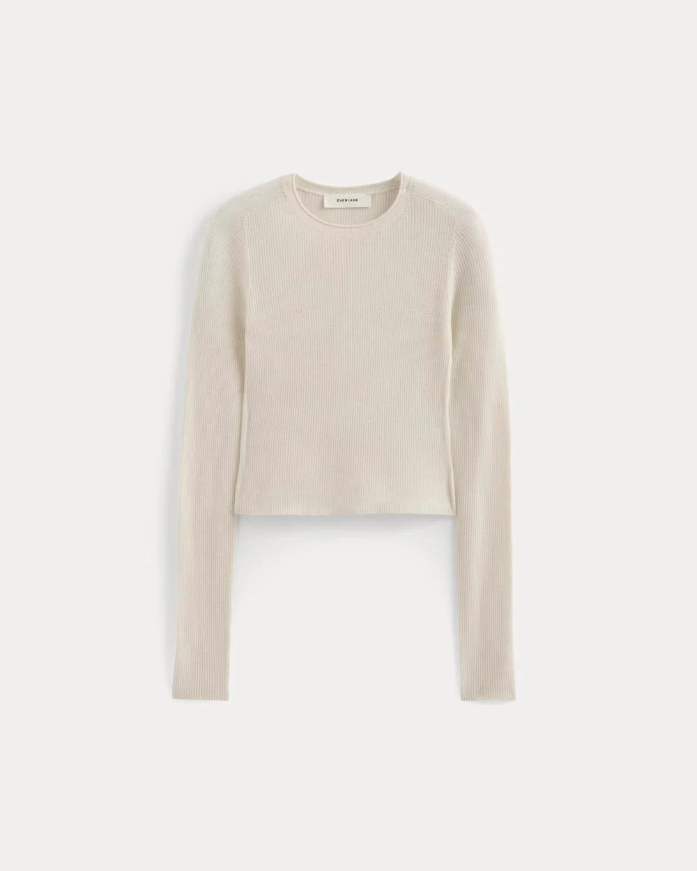 The Cropped Crew Top in Ultrafine Merino | Parchment