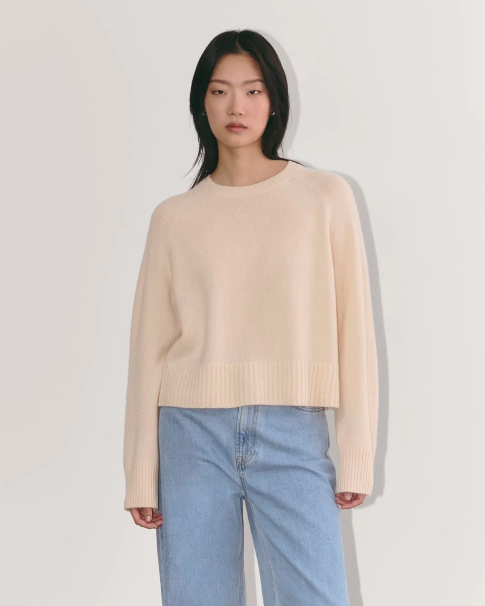 The Boxy Crew in Cashmere | Creme
