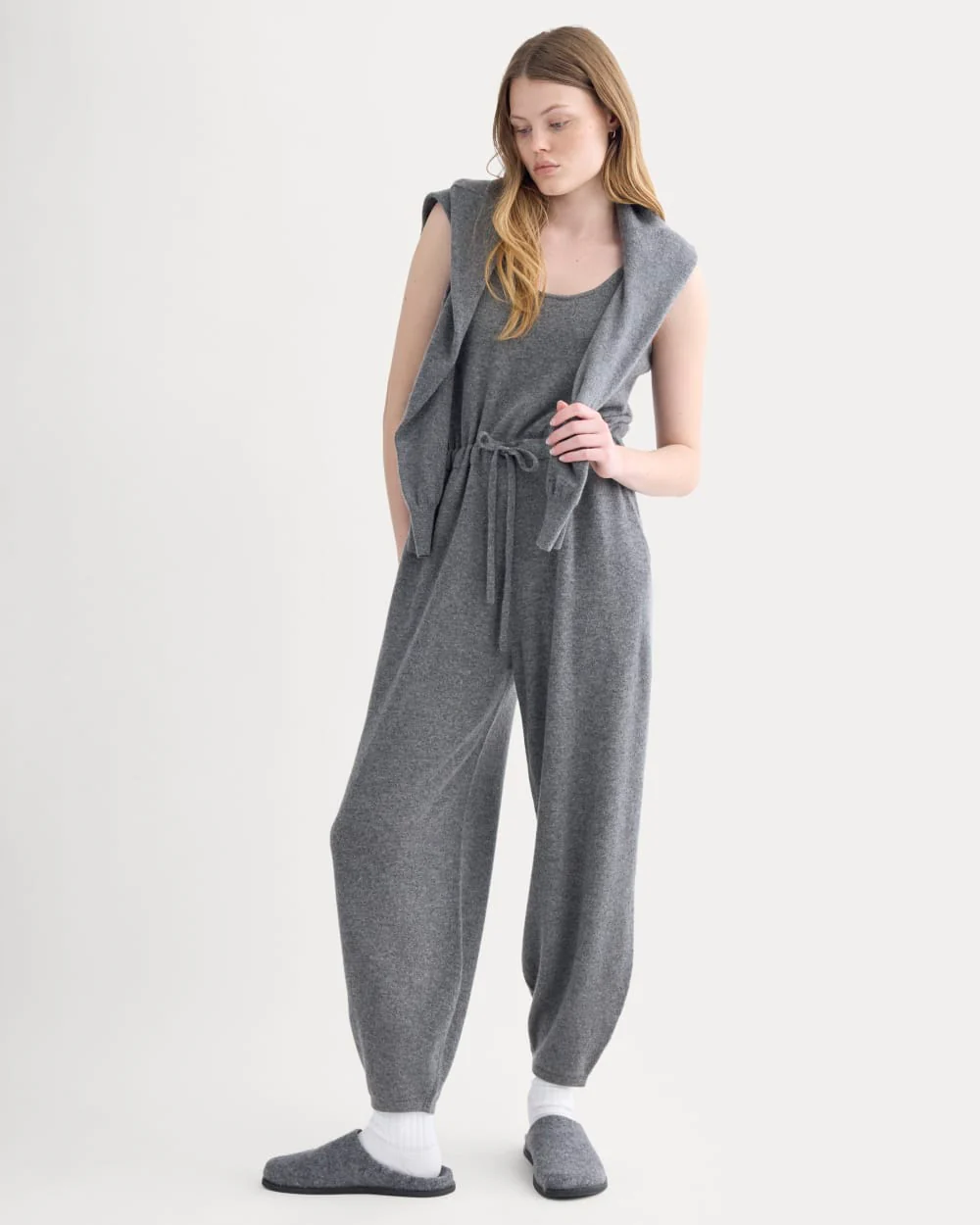 Cashmere Lounge Jumpsuit | Heather Charcoal