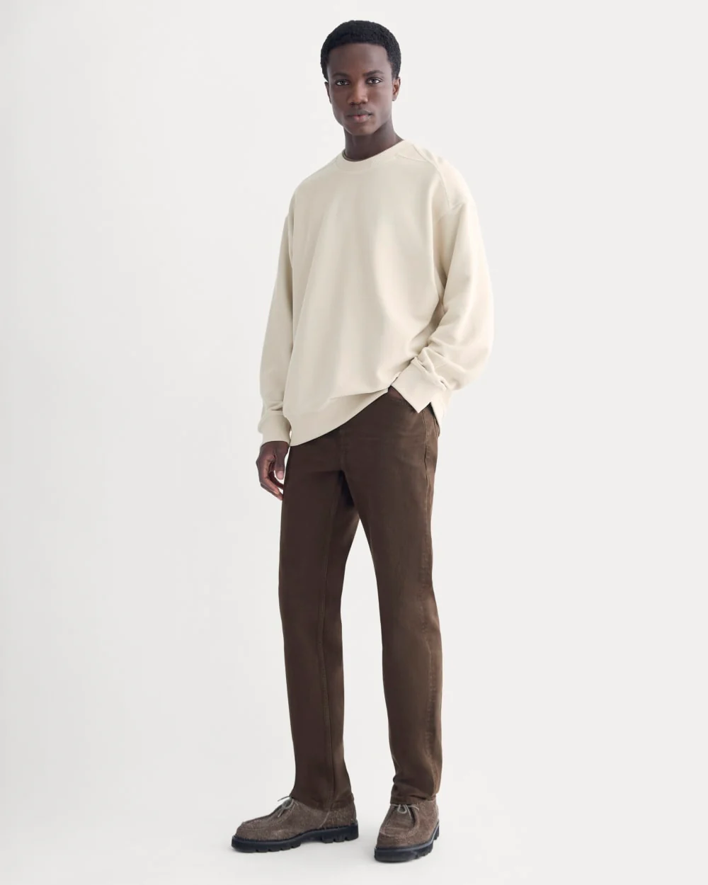 Twill Terry Jacquard Crew Sweatshirt | Peyote