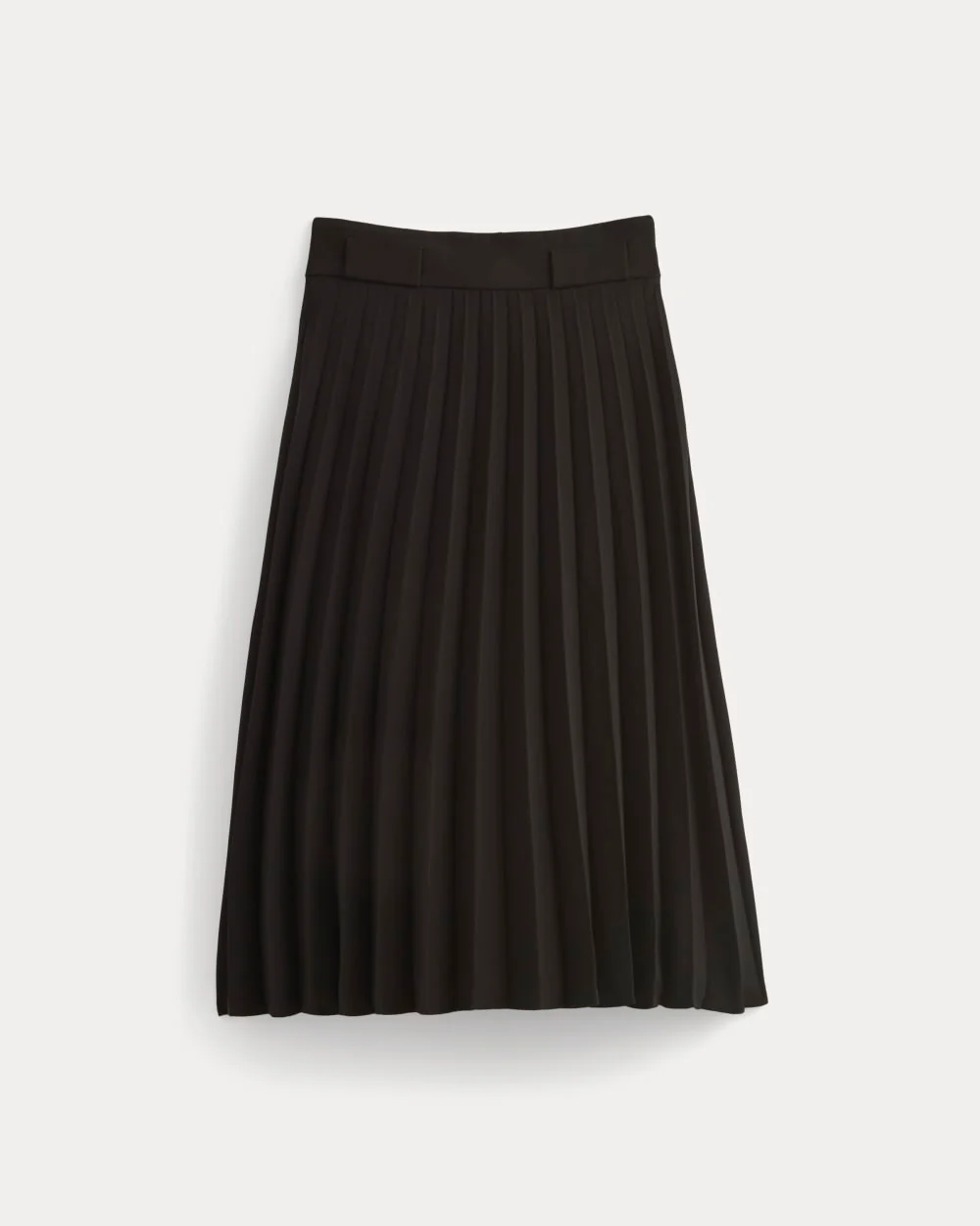 Pleated Crepe Midi Skirt | Black