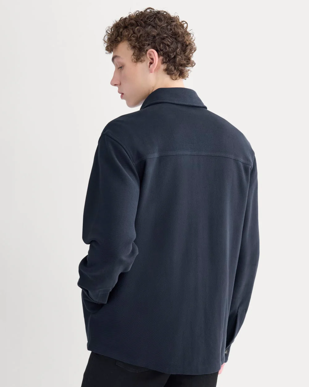 Relaxed Knit Utility Shirt | Navy