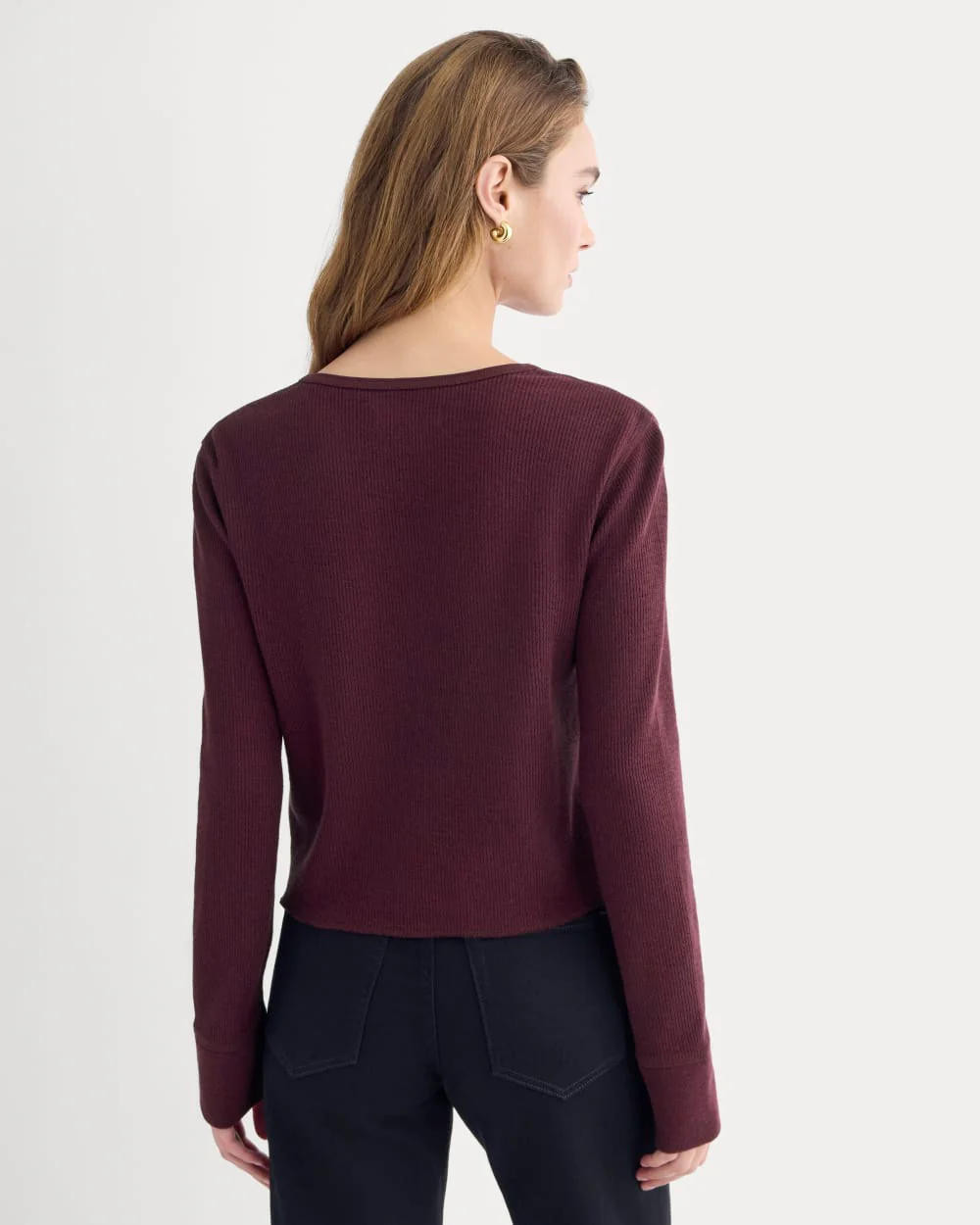 Boxy Henley in Cozy Waffle | Heathered Port Royale