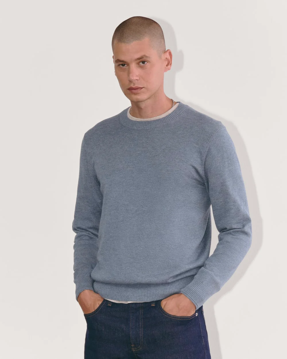 The No-Sweat Sweater | Uniform | Heather Sage Blue