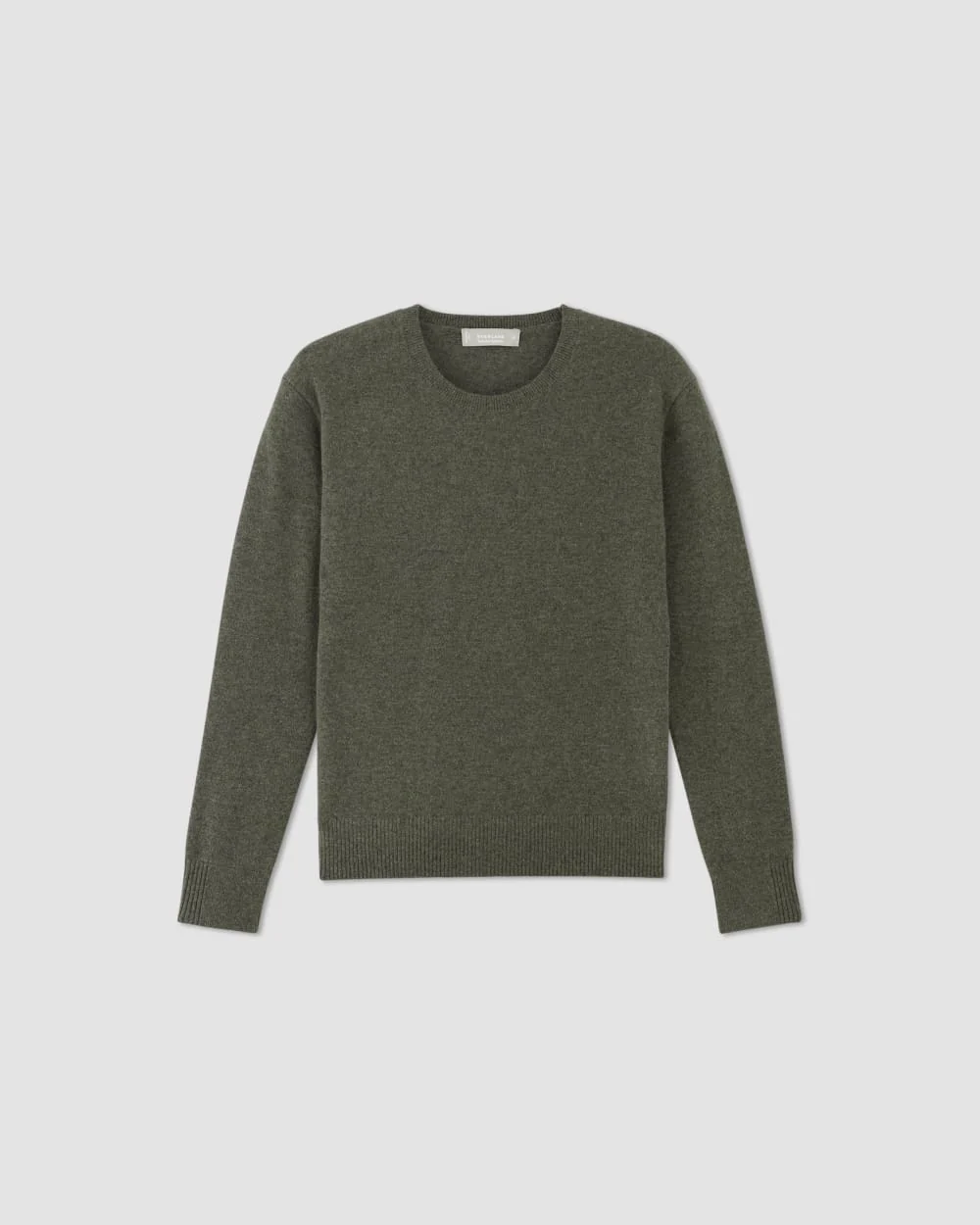 The Classic Crew in Cashmere | Heathered Army Green