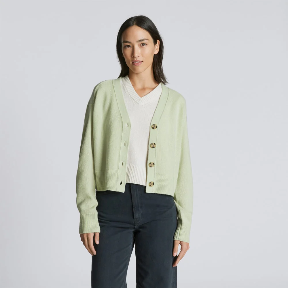 The Cashmere Cardigan | Seafoam Green