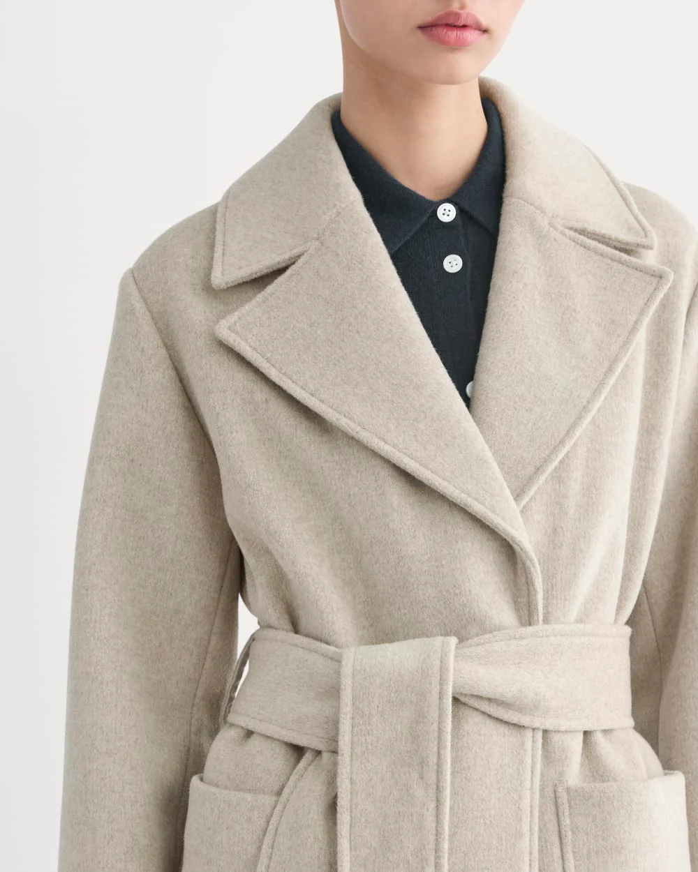 ReWool Belted Blanket Coat | Heather Wheat
